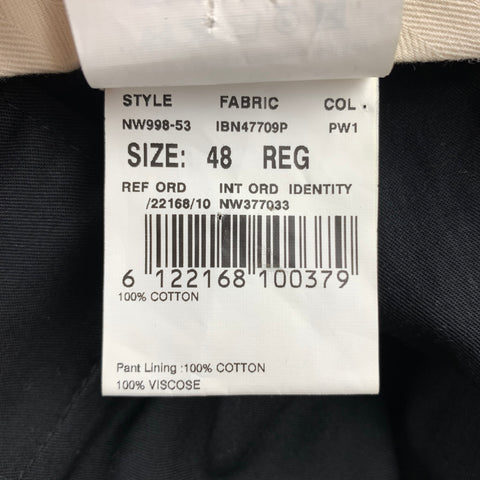 WOOSTER + LARDINI Size 32 Navy & Brown Color Block Cotton Velvet Cropped Dress Pants