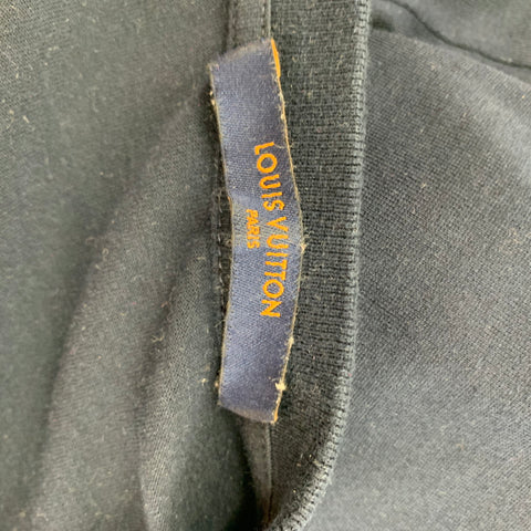 LOUIS VUITTON Size L Navy Cotton Crew-Neck T-shirt