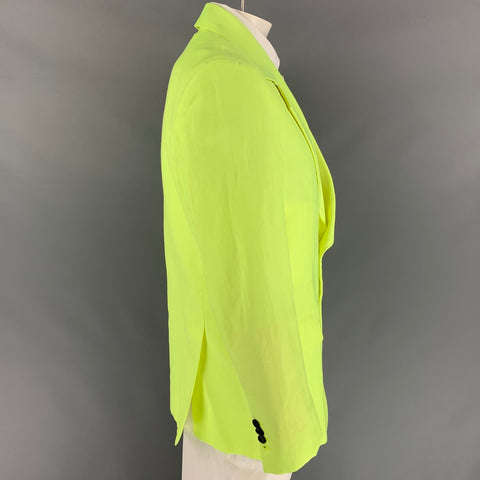 ACNE STUDIOS Size 40 Neon Linen / Polyester Notch Lapel Sport Coat