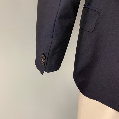 ALEXANDER MCQUEEN Size 42 Navy Wool Mohair Notch Lapel Sport Coat