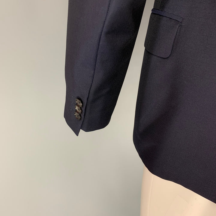 ALEXANDER MCQUEEN Size 42 Navy Wool Mohair Notch Lapel Sport Coat