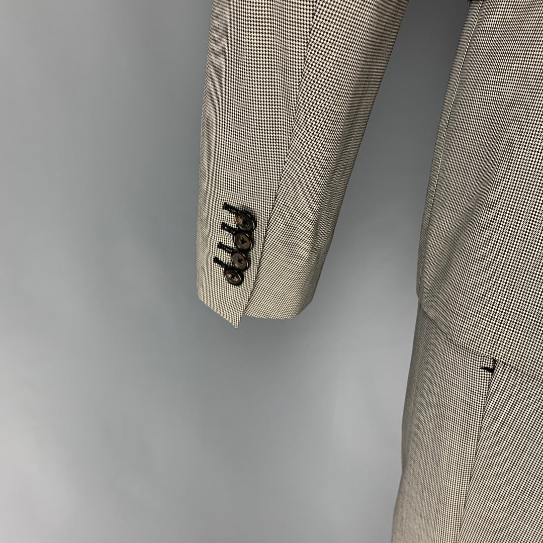 DSQUARED2 Taille 40 Costume à Revers en Laine Pied-de-Poule Noir Blanc