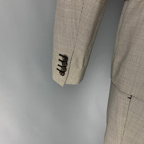 DSQUARED2 Taille 40 Costume à Revers en Laine Pied-de-Poule Noir Blanc
