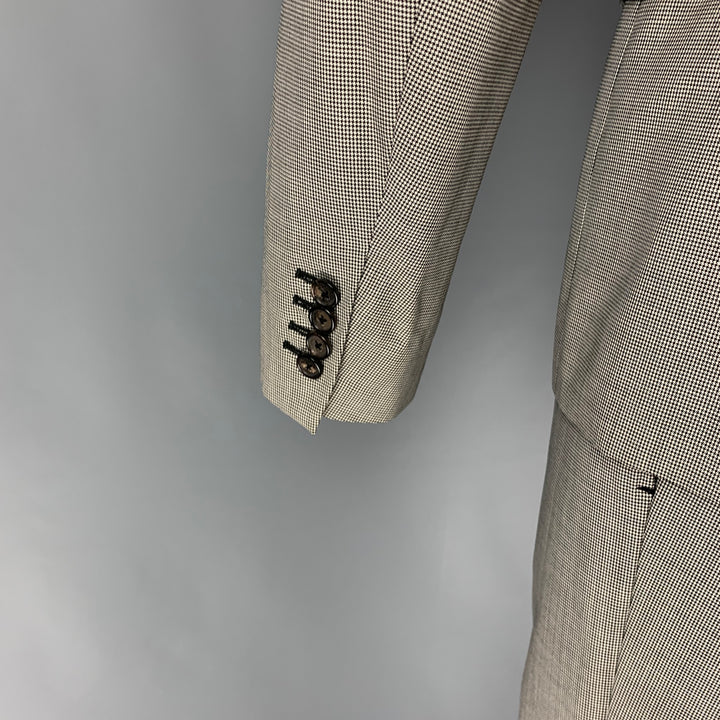 DSQUARED2 Taille 40 Costume à Revers en Laine Pied-de-Poule Noir Blanc