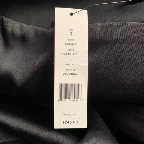 THEORY Size 2 Black Wool / Nylon Calf Hair Mini Skirt