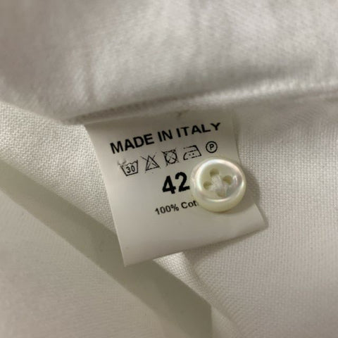 EIDOS Taille L Chemise à manches courtes en coton uni blanc 