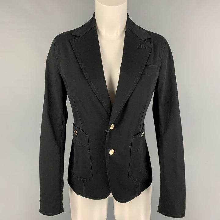 DSQUARED2 Size 8 Black Cotton Jacket Blazer