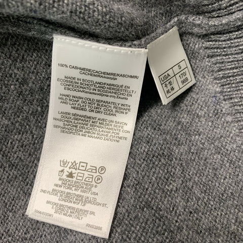 BROOKS BROTHERS Size S Grey Knitted Cashmere V-Neck Vest