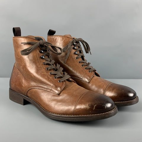 TO BOOT NY Size 9 Brown Antique Leather Lace Up Boots