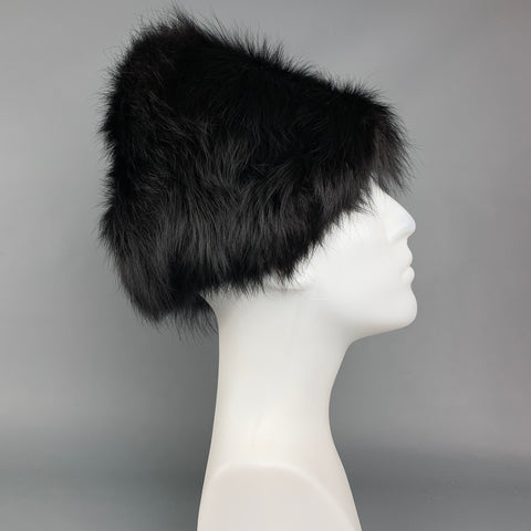 Vintage I MAGNIN Black Fur Hat