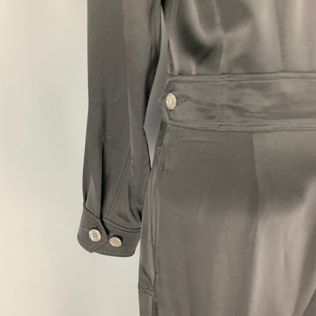POLO by RALPH LAUREN Size 8 Black Triacetate Blend Long Sleeve Jumpsuit