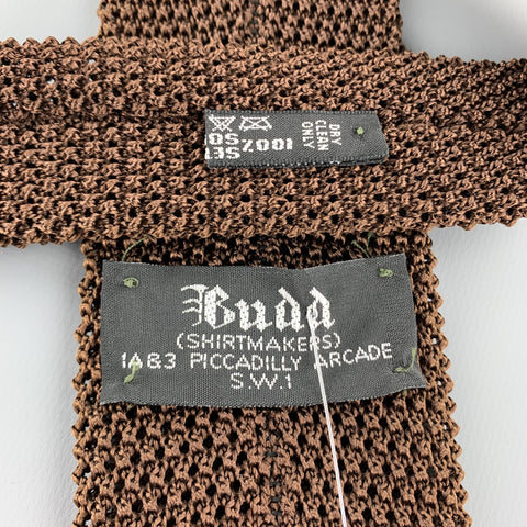 BUDD Cool Brown Silk Textured Knit Tie