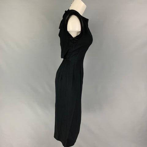 ALBERTA FERRETTI Taille 2 Robe de cocktail sans manches en acétate et viscose noir
