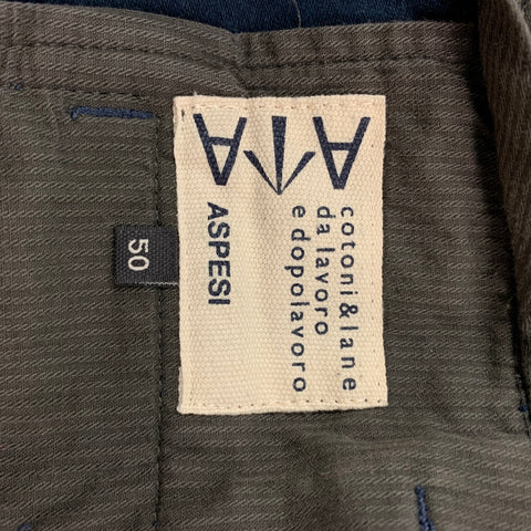 ASPESI Talla 34 Pantalones casuales con cremallera y algodón azul marino