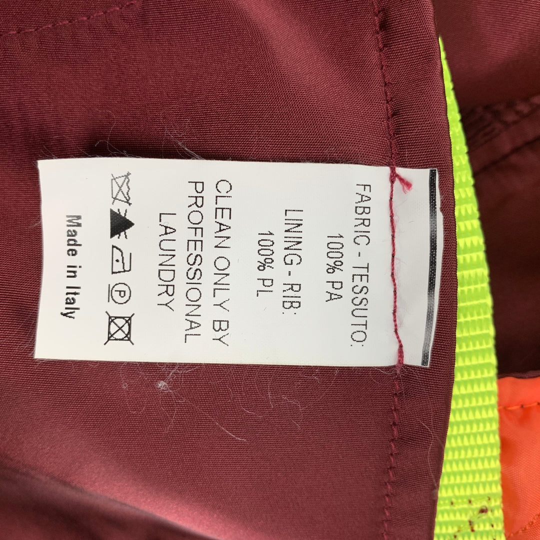 WALTER VAN BEIRENDONCK SS 19 Wild is the Wind Size S Burgundy Neon Skeleton Bomber Jacket