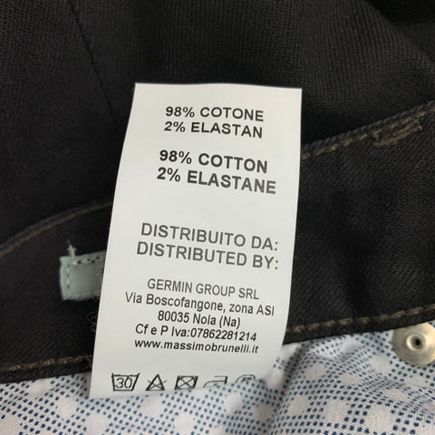 MASSIMO BRUNELLI Size 30 Black Cotton Straight Button Fly Jeans