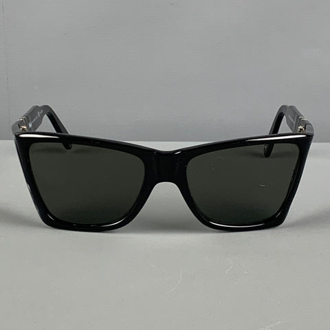 PERSOL Black Acetate Shield Sunglasses