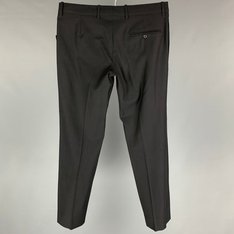 ALEXANDER MCQUEEN Size 32 Black Wool Flat Front Dress Pants