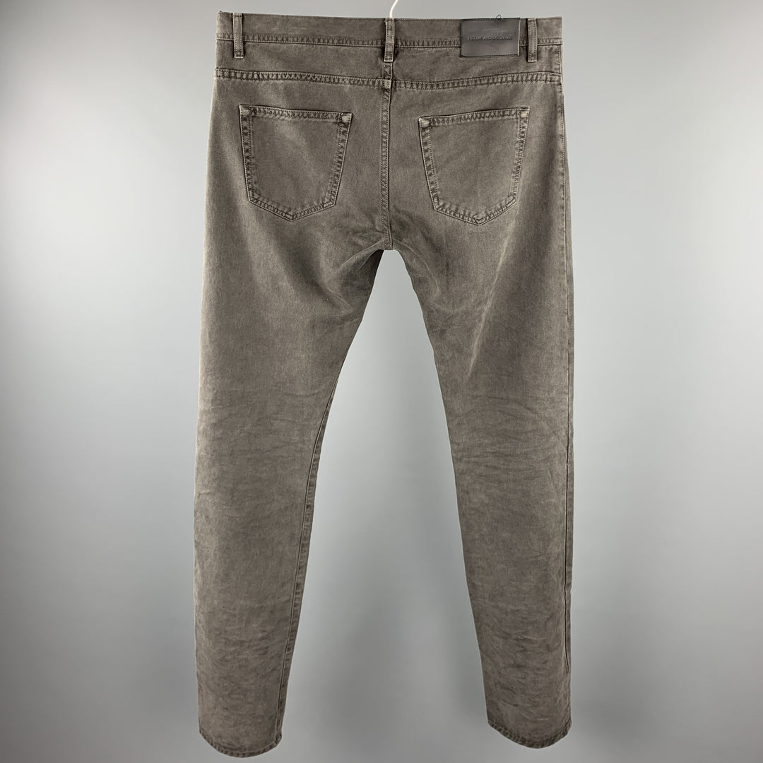 NICOLAS A. TARALIS Size 34 Grey Cotton Button Fly Casual Pants