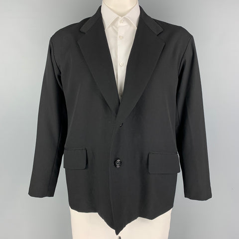 THE PERMANENT EYE Size 44 Black Wool Single Breasted Sport Coat