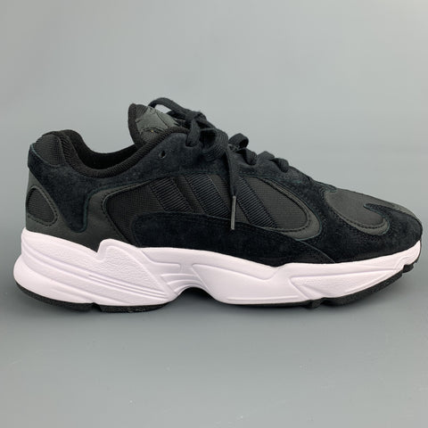 ADIDAS Size 8.5 Black Mixed Materials Nylon Lace Up Sneakers