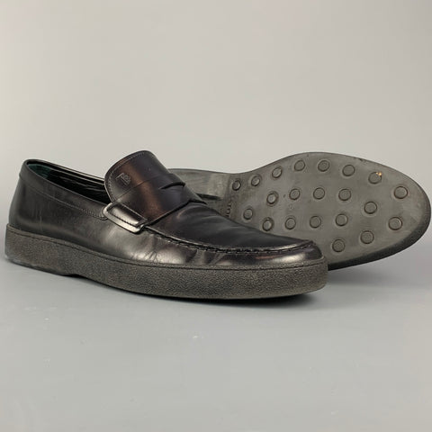 TOD'S Mocasines sin cordones con correa Penny de cuero negro talla 8