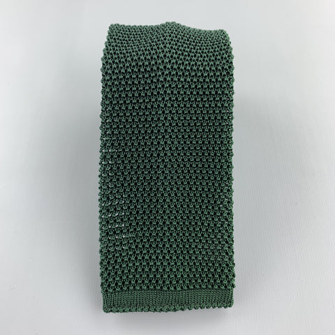 NEW & LINGWOOD Forest Green Silk Textured Knit Tie