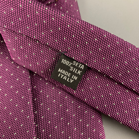 KITON Purple White Dots Silk Tie