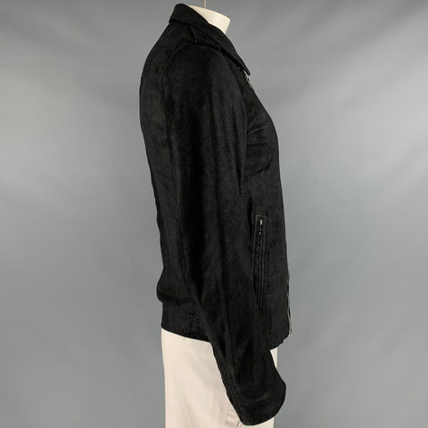 RICK OWENS Size 42 Black Leather Biker Jacket