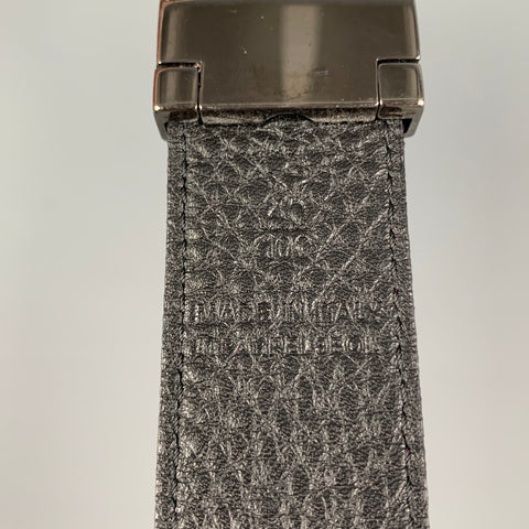 BURBERRY Size 40 Black Embossed Leather Belt