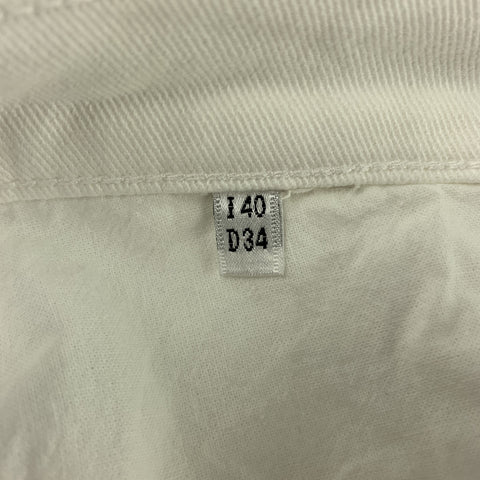 BLUMARINE Size 4 White Denim Embroidered Cut Out Jeans