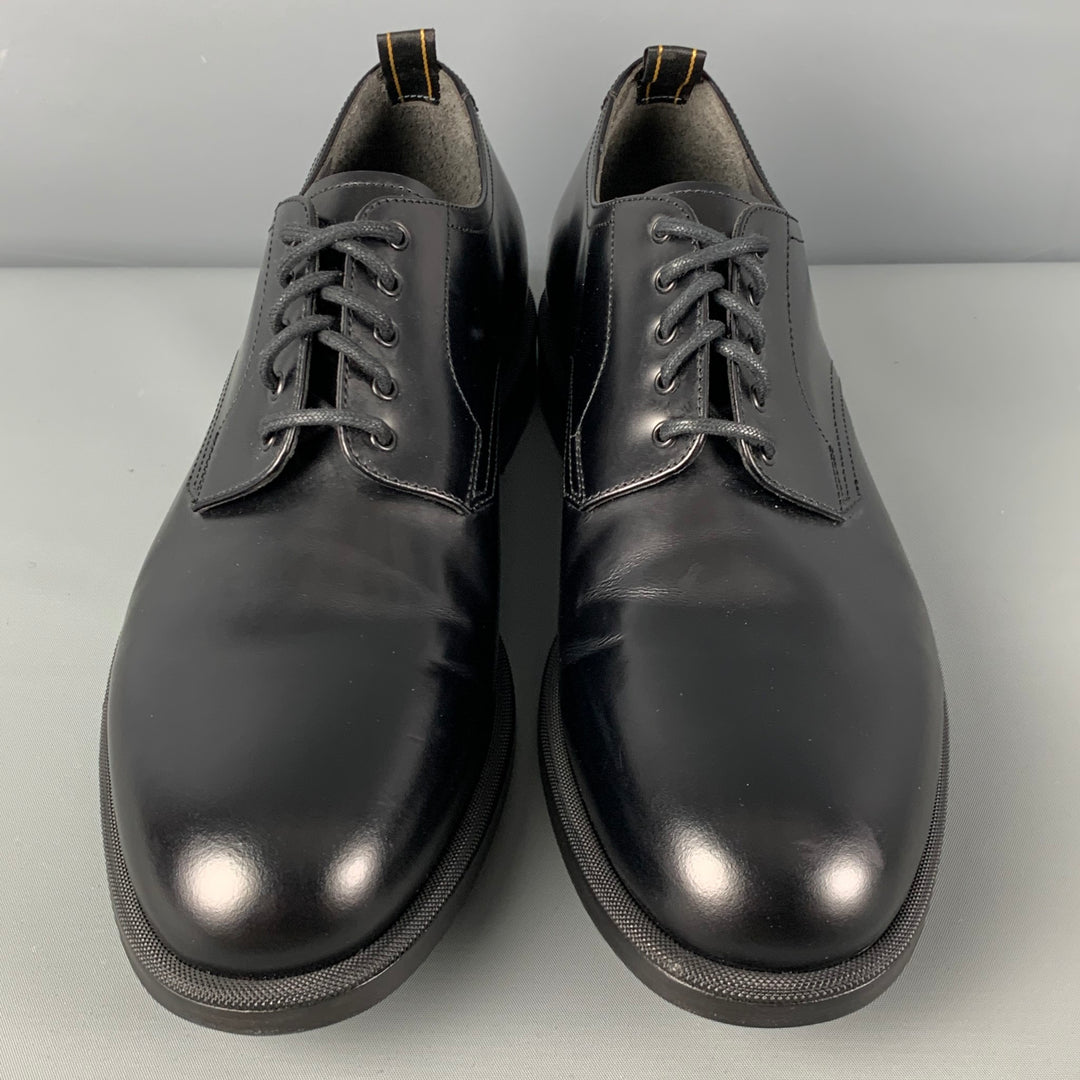 DUNHILL Size 12 Black Leather Lace Up Shoes