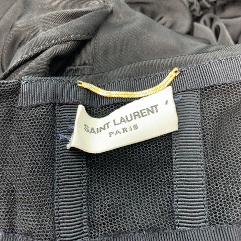 SAINT LAURENT Top de vestir con bralette fruncido de punto negro talla 2