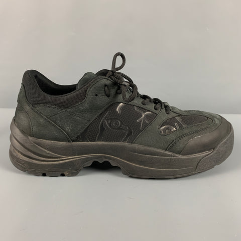 KENZO Size 11 Black Mesh Suede Low Top Sneakers