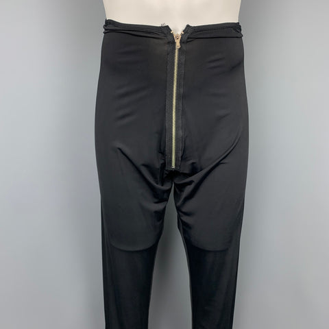 Vintage JEAN PAUL GAULTIER Size 36 Black Polyamide Front Zipper Legging
