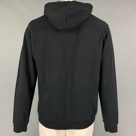 KENZO Size XL Black Multi-Color Embroidery Cotton Hooded Sweatshirt