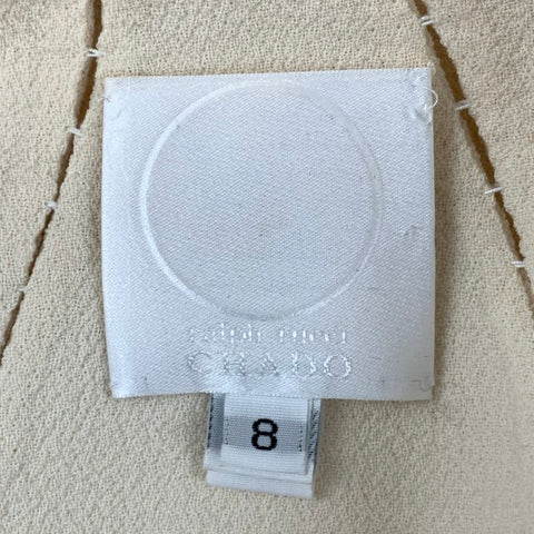 CHADO RALPH RUCCI Talla 8 Chaqueta de lana crepé color crema