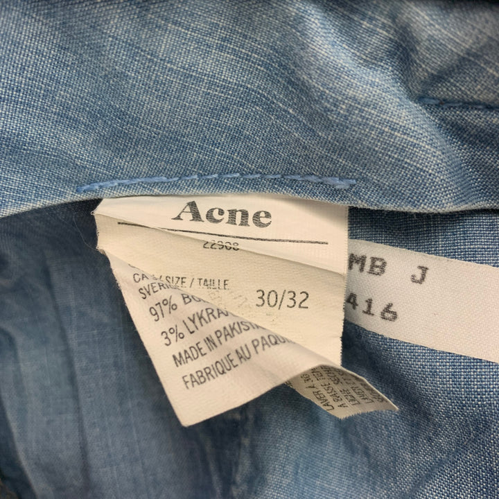 ACNE Size 30 Khaki Cotton Lyrca Flat Front Casual Pants