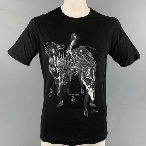 THE KOOPLES Taille L T-shirt col rond en coton uni noir