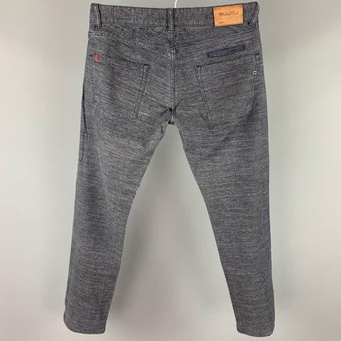 MICHAEL COAL Size 31 Navy Heather Denim Button Fly Jeans