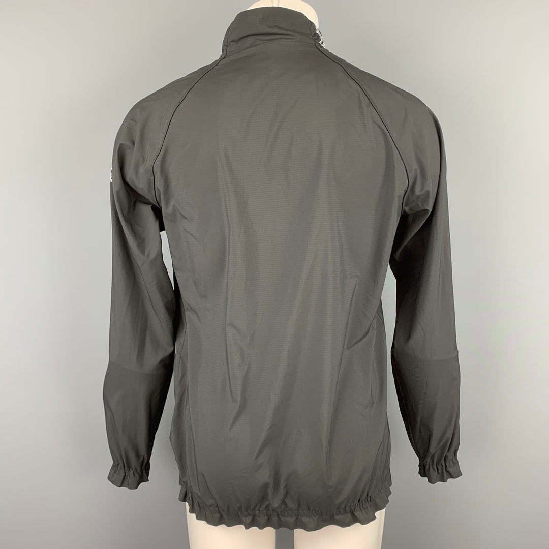 KOLOR x ADIDAS Size M Black & Silver Stripe Trim Polyester Zip Up Jacket