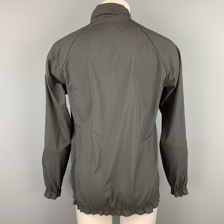 KOLOR x ADIDAS Size M Black & Silver Stripe Trim Polyester Zip Up Jacket