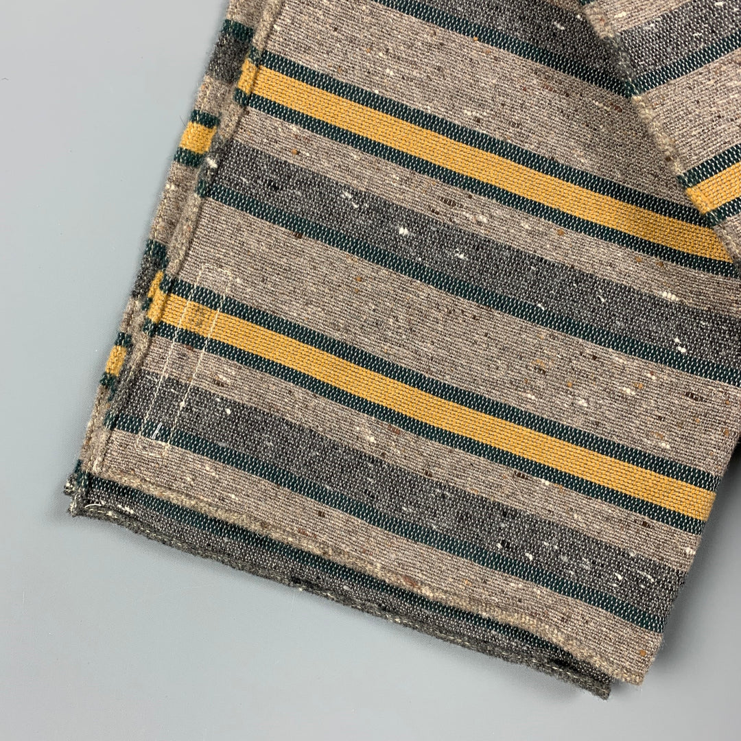 THE HILL-SIDE Taupe Yellow Stripe Scarf