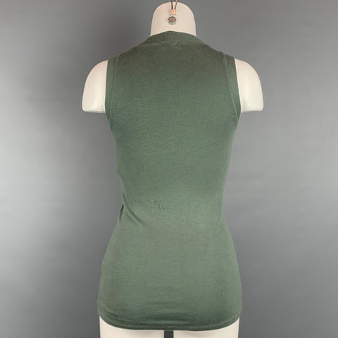 BRUNELLO CUCINELLI Taille S T-Shirt Coton / Lycra Olive &amp; Argent