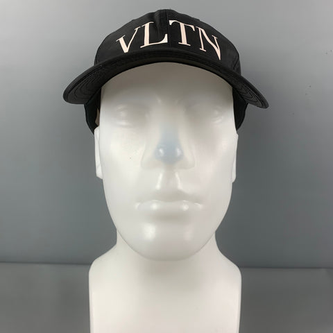 VALENTINO Black Logo Polyester VLTN Hat