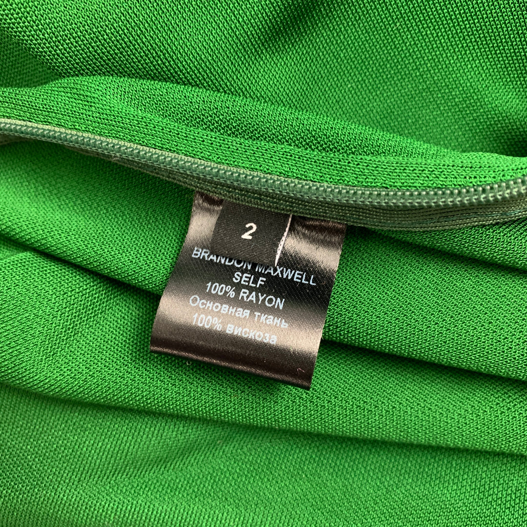 BRANDON MAXWELL Size 2 Green Rayon Wrap Skirt