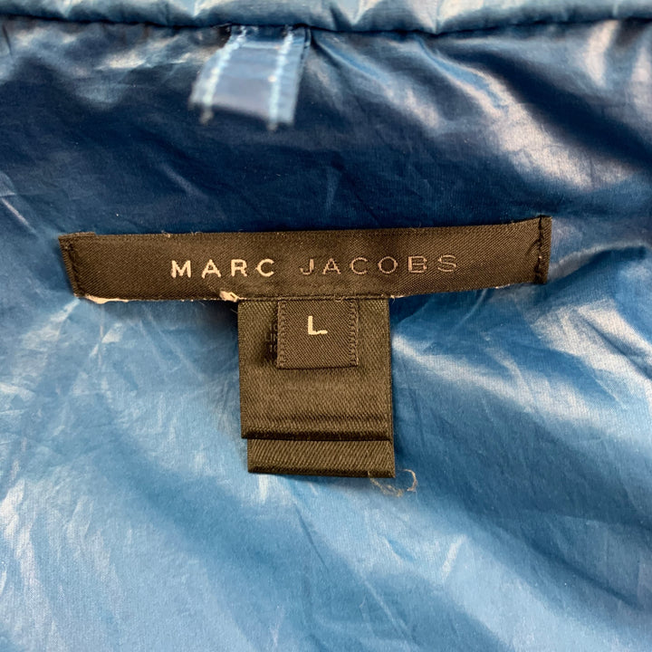 MARC JACOBS Size L Blue Black Polyester Windbreaker Jacket