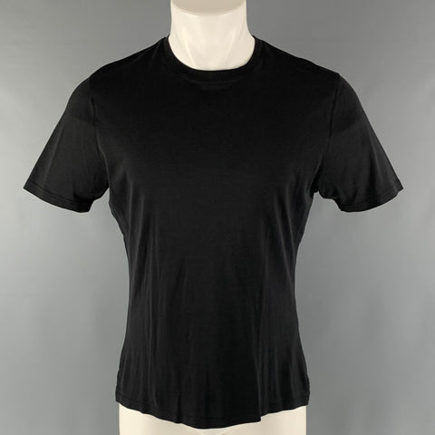 PRADA Size M Black Silk Short Sleeve T-shirt