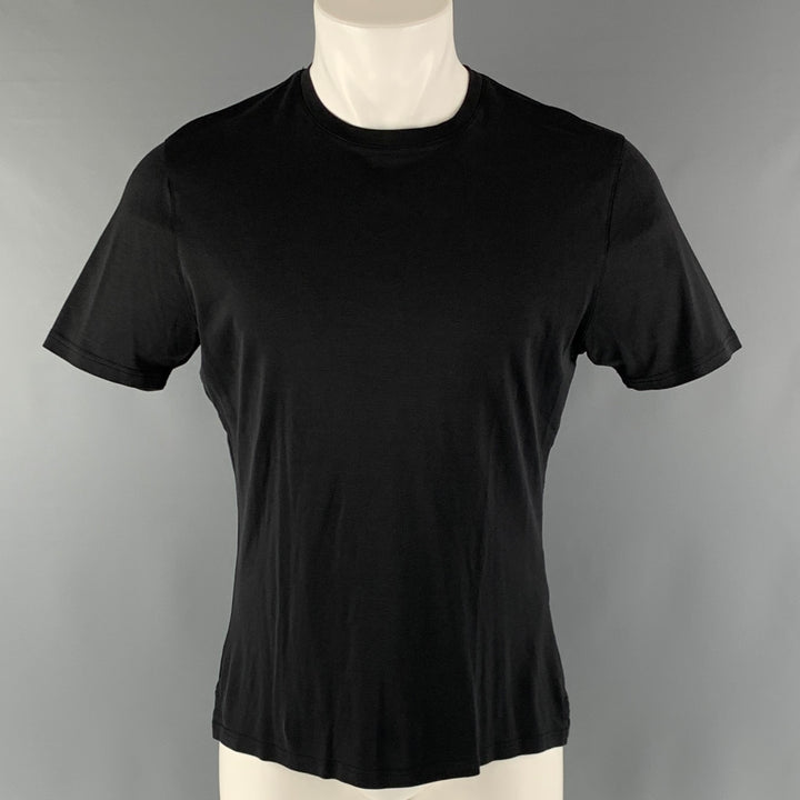 PRADA Size M Black Silk Short Sleeve T-shirt