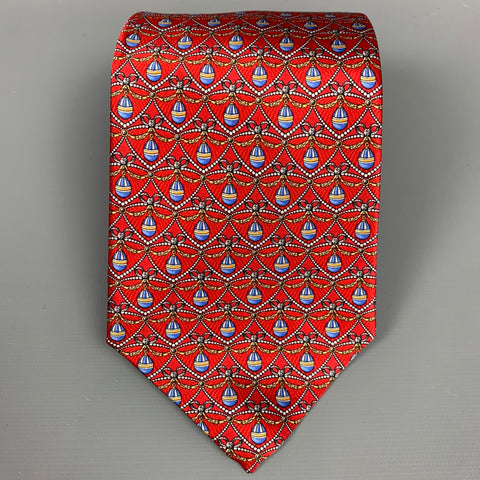 FABERGE Burgundy Print Silk Tie